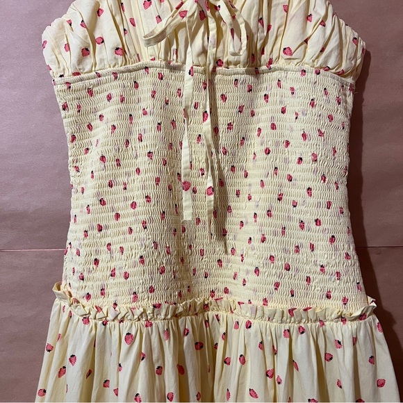 Free People | Strawberry Lemon Combo Lavender Daze Midi Dress Smocked Size S - Picture 6 of 14